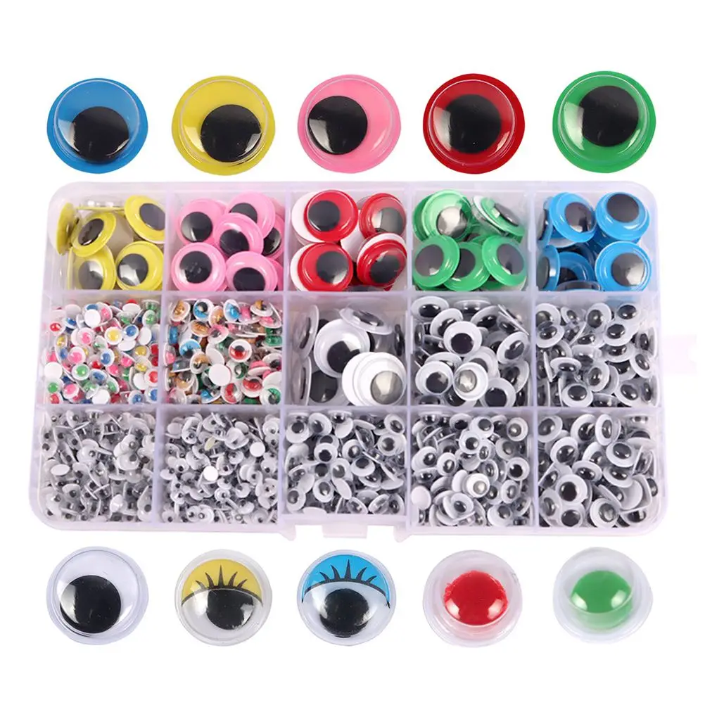 

1 Box 4/5/6/8/15mm Self-Adhesive Googly Eyes For Toy Doll DIY Eyeball Stickers Googly Patches DIY Scrapbook Craft Supplies
