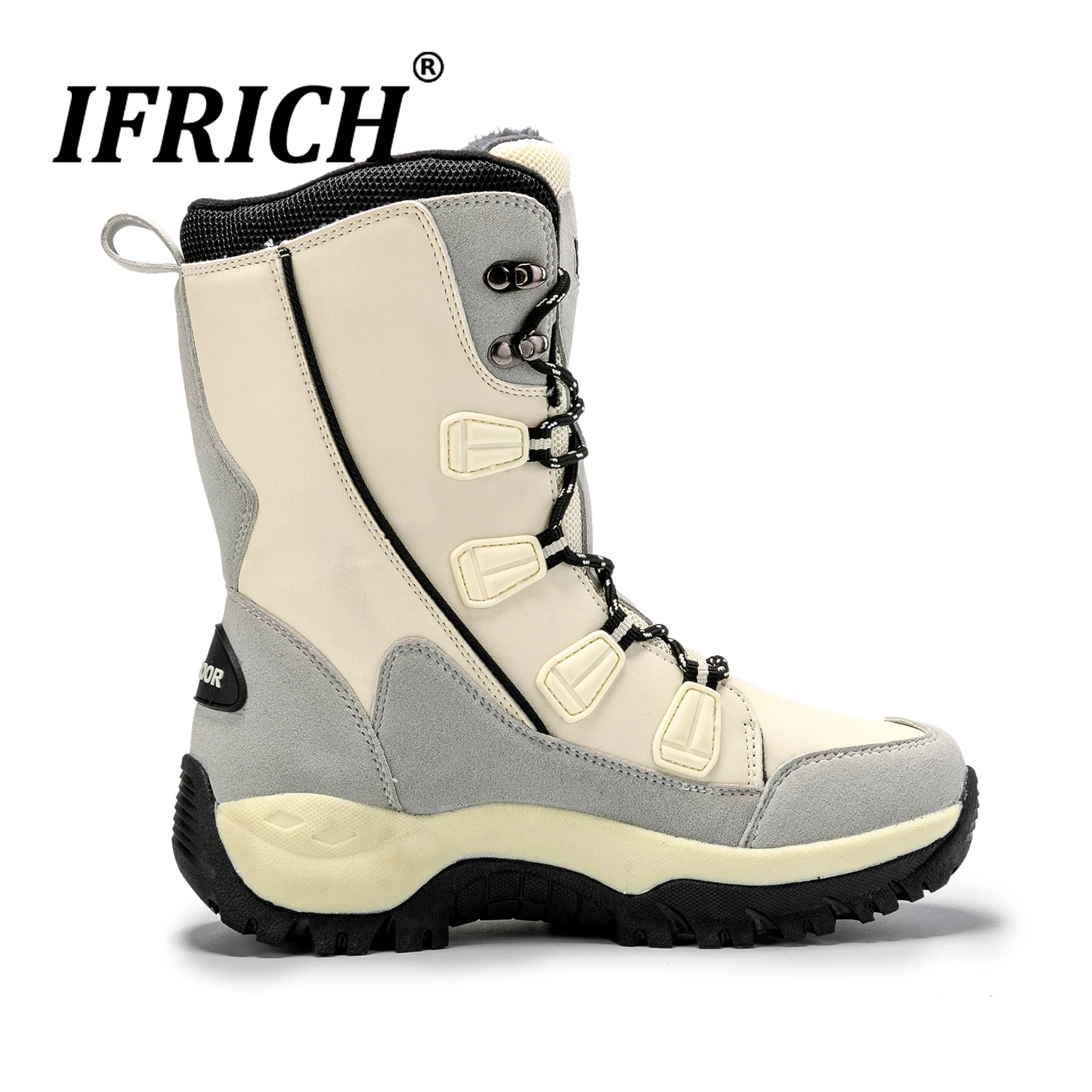 Зимние теплые походные ботинки женские высокие сапоги охотничьи зимние кожаная