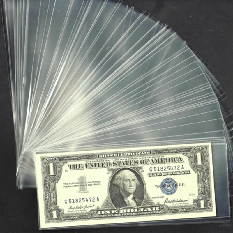 

Lot 100Pocket Paper Money Album Holder Currency Banknote Storage Collection Sale