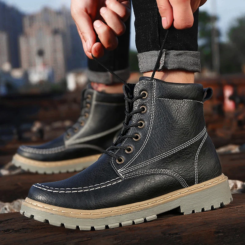 LOOZYKIT/Новые модные кожаные ботильоны сезон осень зима мужские ботинки