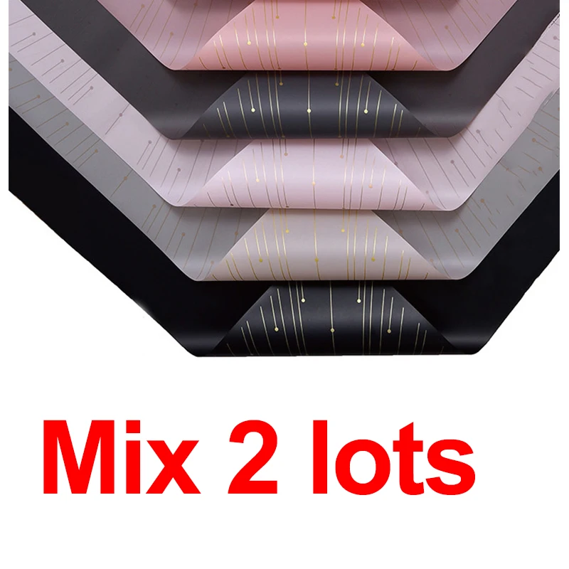 Mix 2lots 20 шт. бронзированный цветок оберточная бумага водостойкий букет цветочный DIY подарок Свадебные украшения Поставки - Цвет: Mix 2lots