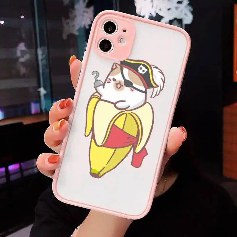 

Cute Cartoon Finger Funny Banana Phone Cases Matte Transparent for iPhone 7 8 11 12 s mini pro X XS XR MAX Plus cover funda