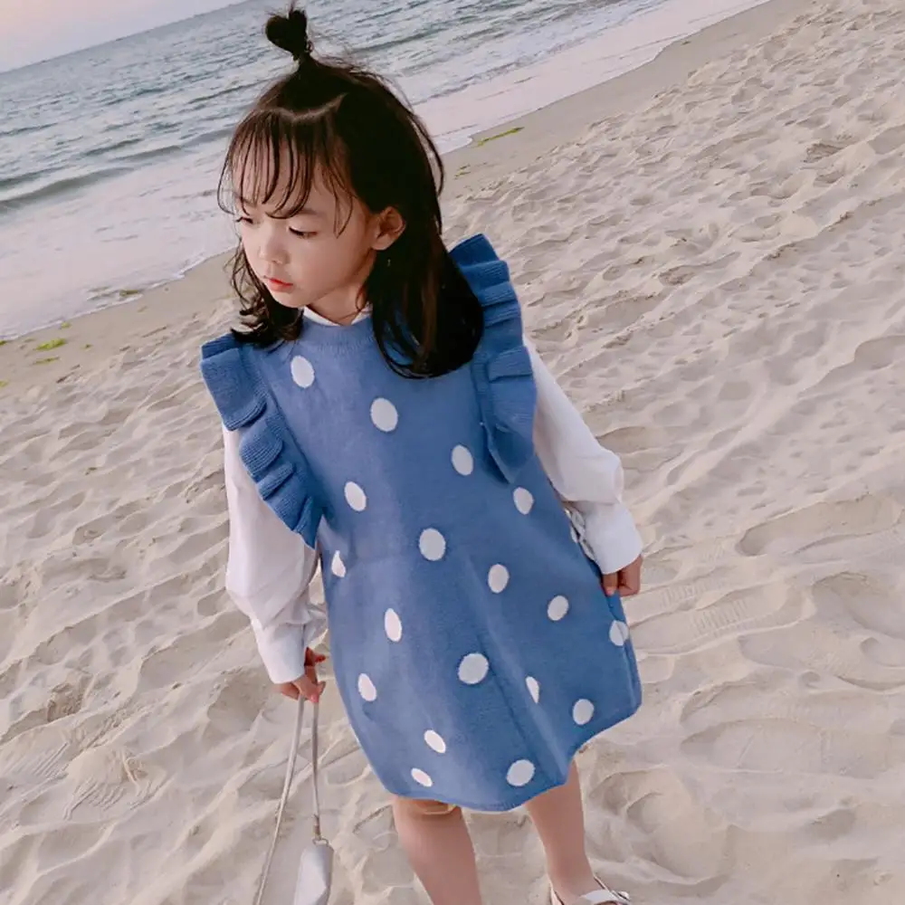 Платье для маленьких девочек От 1 до 7 лет осенняя трикотажная одежда принцессы с