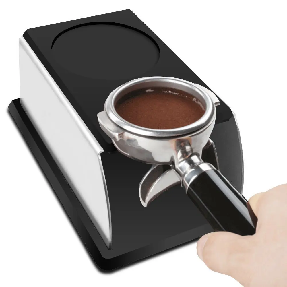 

Coffee Temper Stand, Sturdy Stainless Steel Tamping Stand for Coffee Machine and Coffee Tamper Storage Base with Silicone Mat