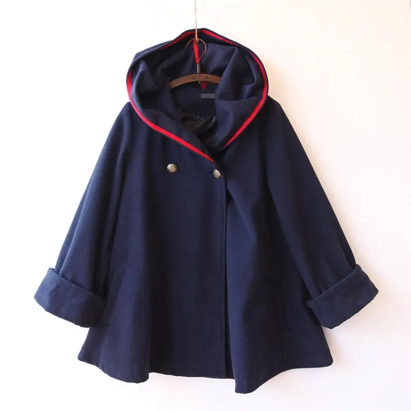 Пальто Woherb женское с капюшоном плотная Свободная верхняя одежда в японском стиле