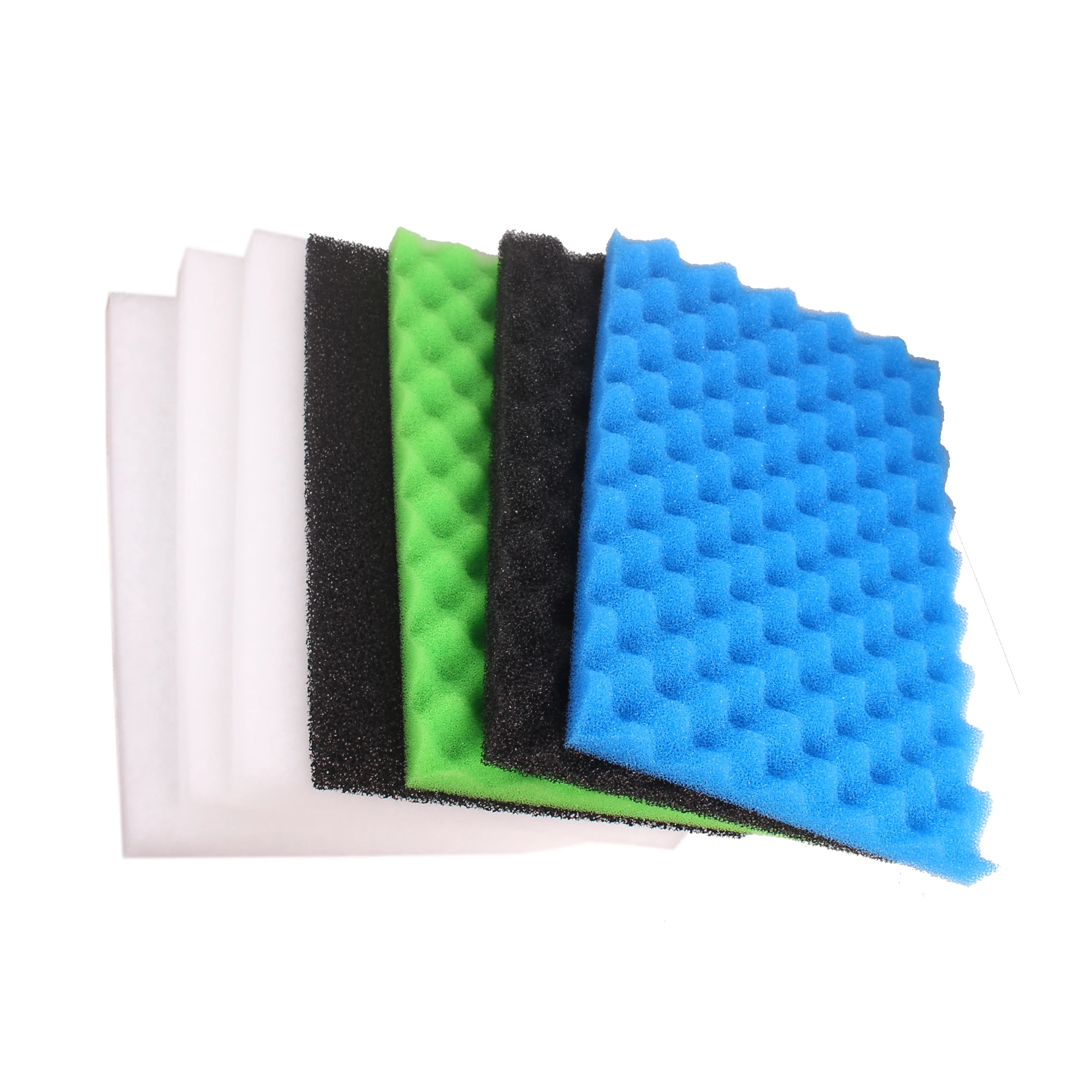 

Garden Fish Pond Filter Foam Floss Pad Set 17" x 11" (1x Black Coarse, 1x Blue Medium, 1x Green Fine, 1x Carbon, 3x Poly)