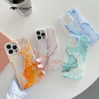 marble glossy phone case for iphone 13 12 11 pro max xr xs max soft luxury silicone wave orange cases for iphone 7 8 plus covers