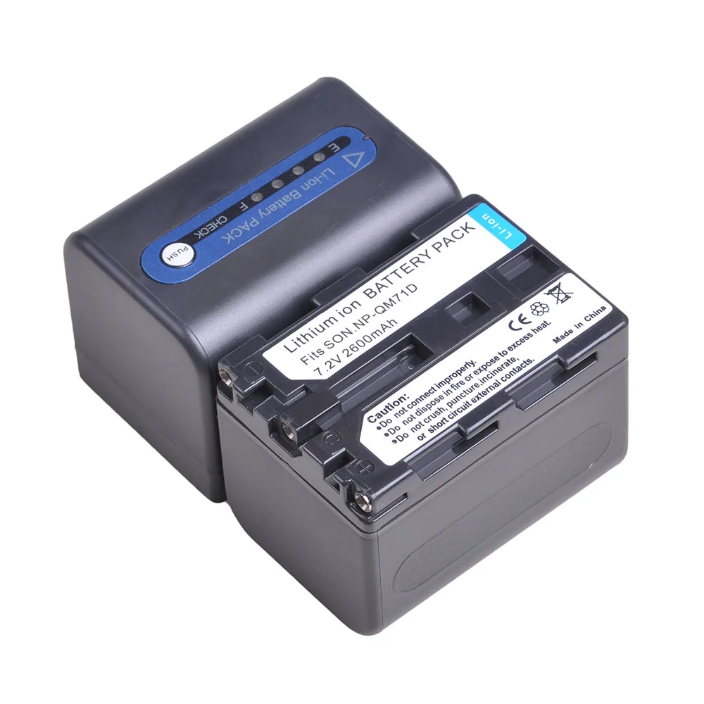 Аккумулятор 2600 мА · ч NP-QM71D NP QM71D FM70 для Sony CCD-TRV106K TRV108E DCR-PC300K TRV24 TRV480 DVD100 HC1 GV-D1000 HVL IRM