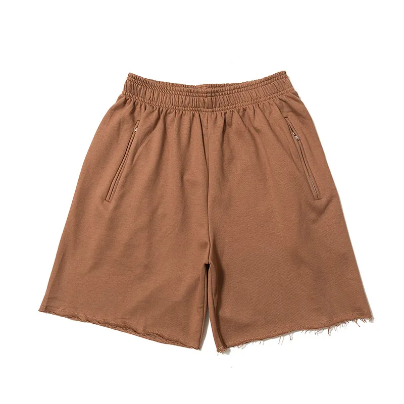 

Casual High Street Streetwear Kanye West Shorts Summer Inside Tags Solid Color Breeches Drawstring Season 6 Beach Shorts