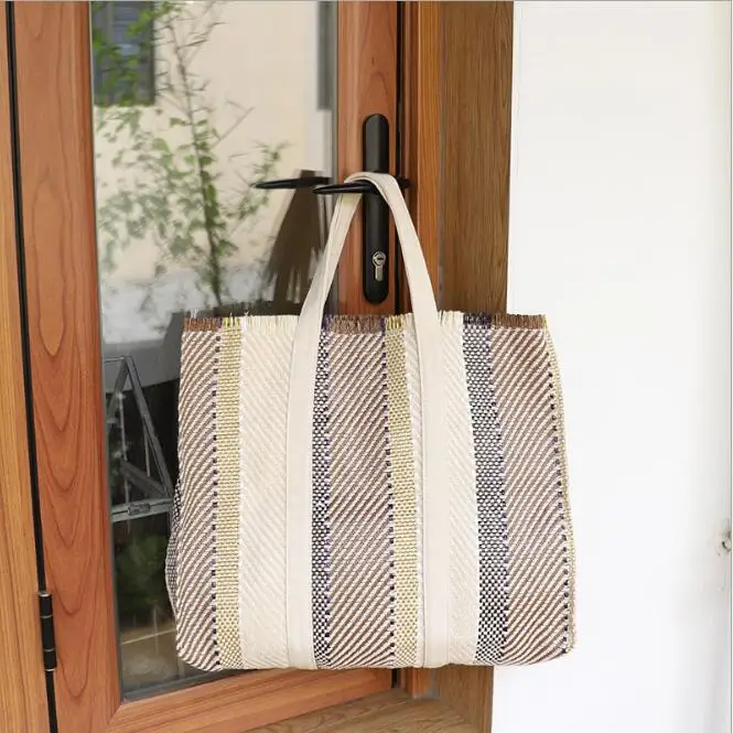 Retro woven hand bag simple casual large capacity handbag fashion wild literary fan female | Багаж и сумки