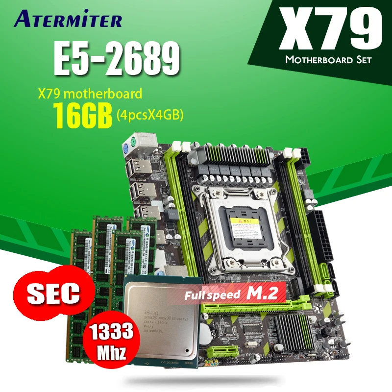 X79 X79G материнская плата LGA2011 мини ATX комбинации E5 2689 Процессор 4 шт х 4GB = 16 Гб DDR3