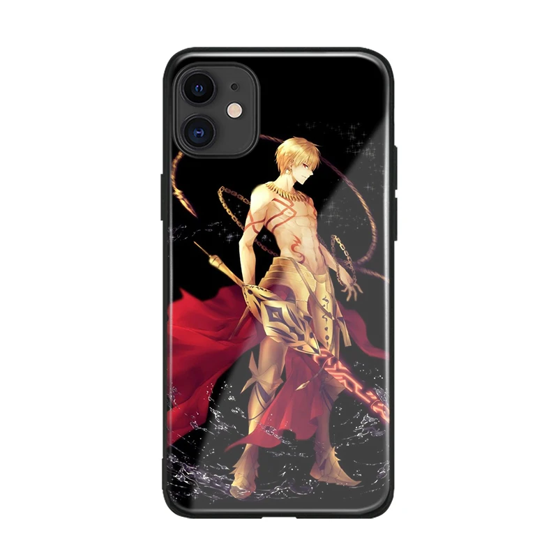Gilgamesh Archer FGO anime glass phone case for iPhone 6 6s 7 8 x xr xs 11 pro max Samsung S note 8 9 10 20 Plus cover shell images - 6