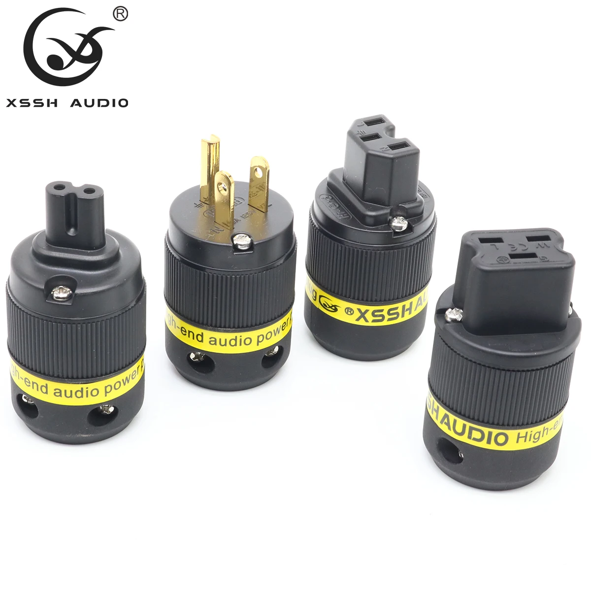 Фигурка 8 20A IEC US штепсельная вилка XSSH аудио DIY Hi-end HIFI позолоченная Чистая медь