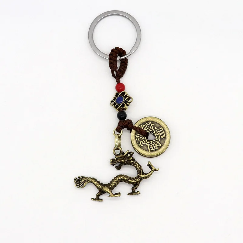 Винтажный Зодиак из латуни брелок цыпленок подвеска ручной работы веревка