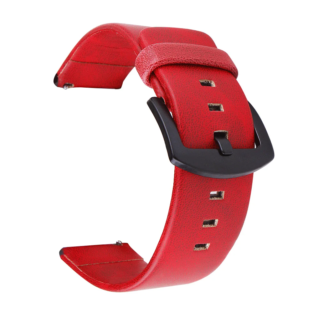 18 мм/20 мм/22 мм/24 мм кожаный ремешок для Samsung Galaxy Watch 3 41/45 42/46 активный 2 Huami Hauwei Quick Release
