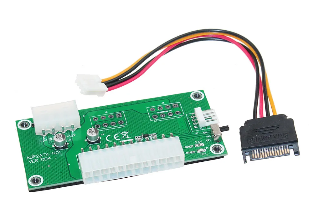 Блок питания ATX 24PIN для 4PIN Molex Питание Sync кабель стартера адаптер VER004 двойной PSU