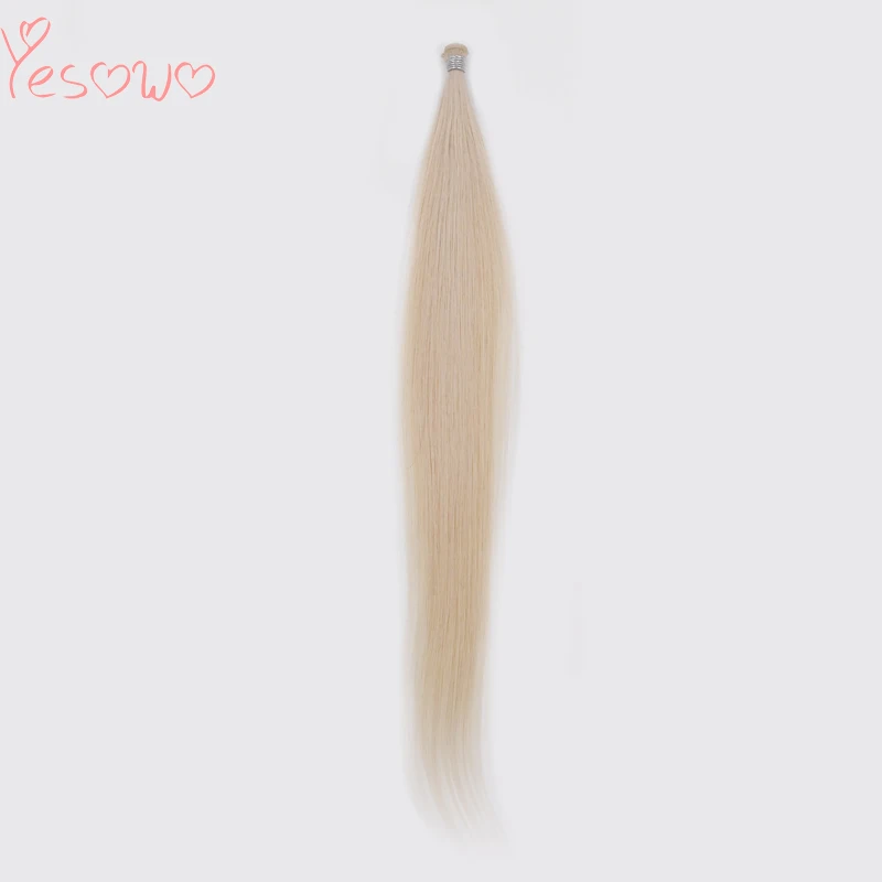 Yesowo прямые 17 г/шт. чистая платина блондинка 100% настоящие человеческие Волосы remy