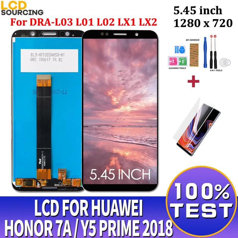 ЖК-дисплей 5 45 дюйма для Huawei Y5 Prime 2018 с сенсорным экраном и дигитайзером в сборе Honor
