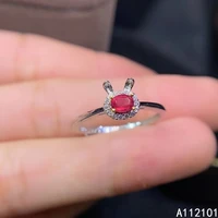 kjjeaxcmy fine jewelry s925 sterling silver inlaid natural ruby new girl lovely ring support test chinese style hot selling