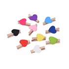 102050 шт мини с принтом сердце, Любовь деревянный фон для фотографирования в одежде бумага Пег контактный прищепка ремесло открытка зажимы для дома, свадебное украшение