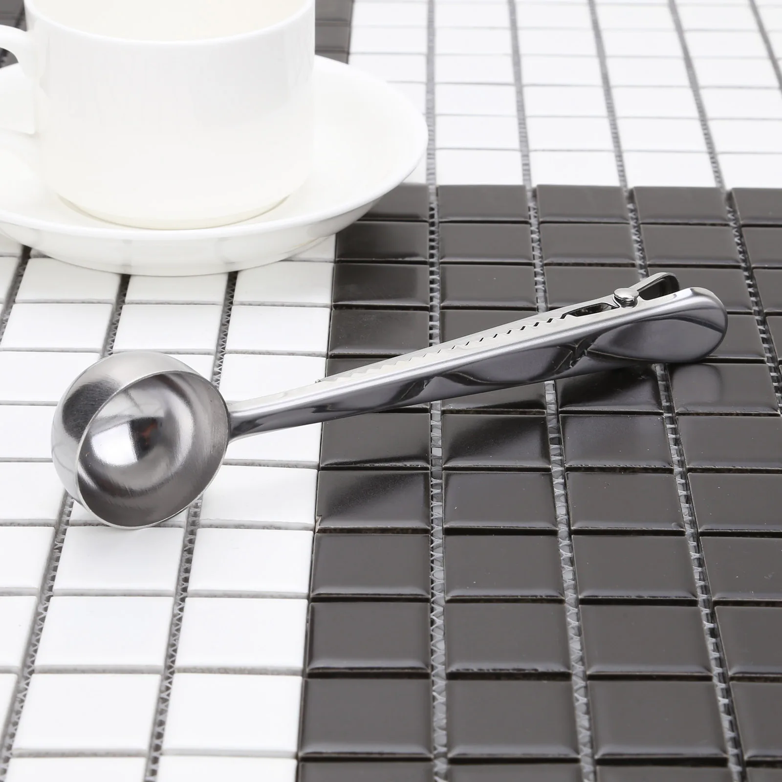 Ложка для кофе из нержавеющей стали с зажимом сумки прочные многоразовые