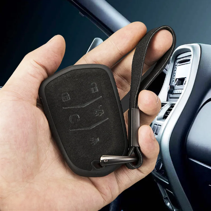 

Car Genuine Leather Key Case Holder Shell For Cadillac ESV Escalade CTS XTS SRX ATS 2015 2016 2017 2018 CT5 XT5 XT6 Accessories