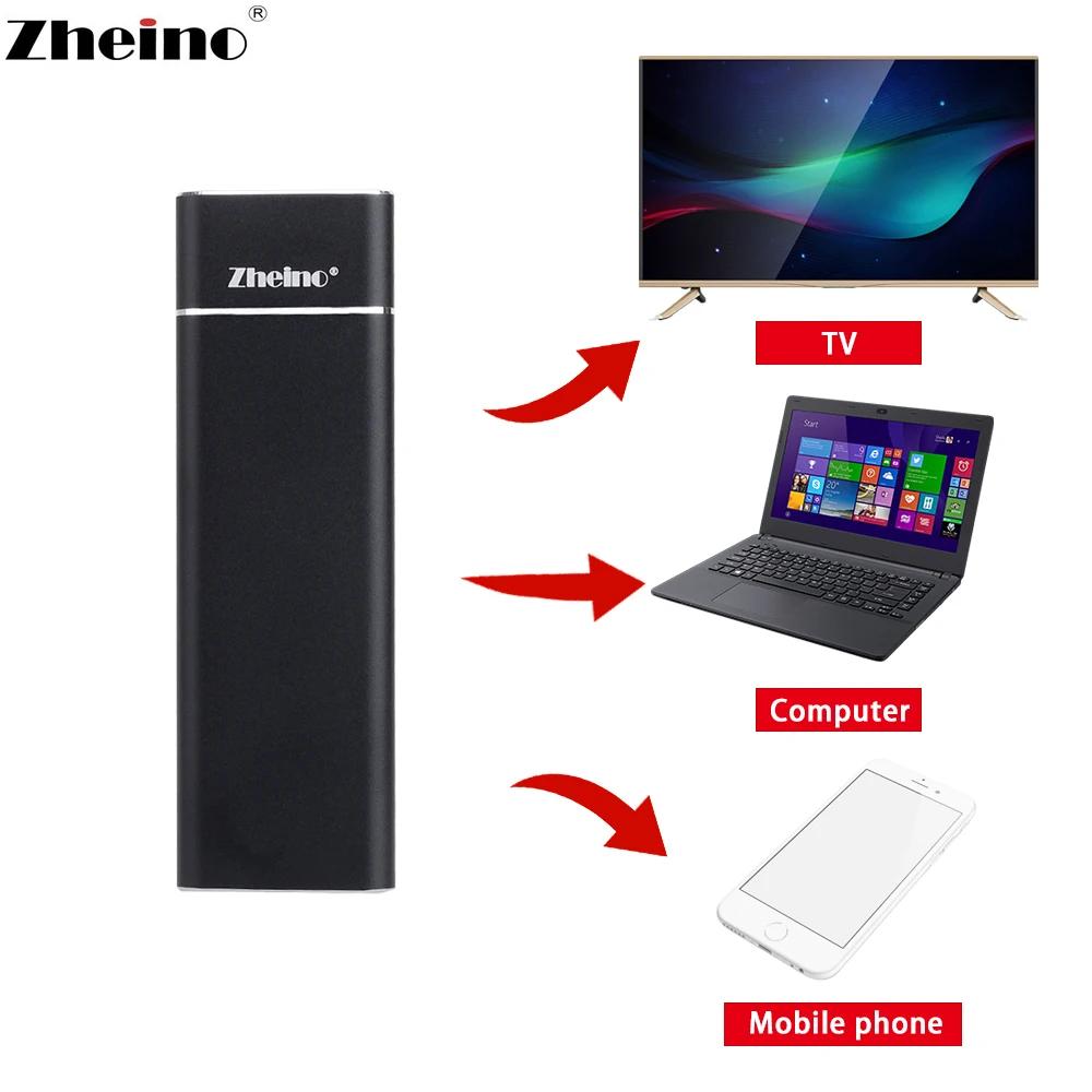 Внешний твердотельный накопитель Zheino USB 3 0 на Type C портативный SSD M.2 SATA 64 Гб 128 ГБ 256