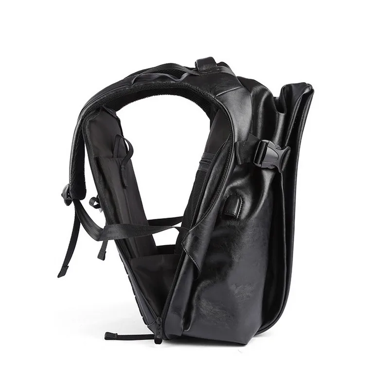 Модный мужской рюкзак черный ПВХ чехол дорожная сумка для ноутбука 15 дюймов