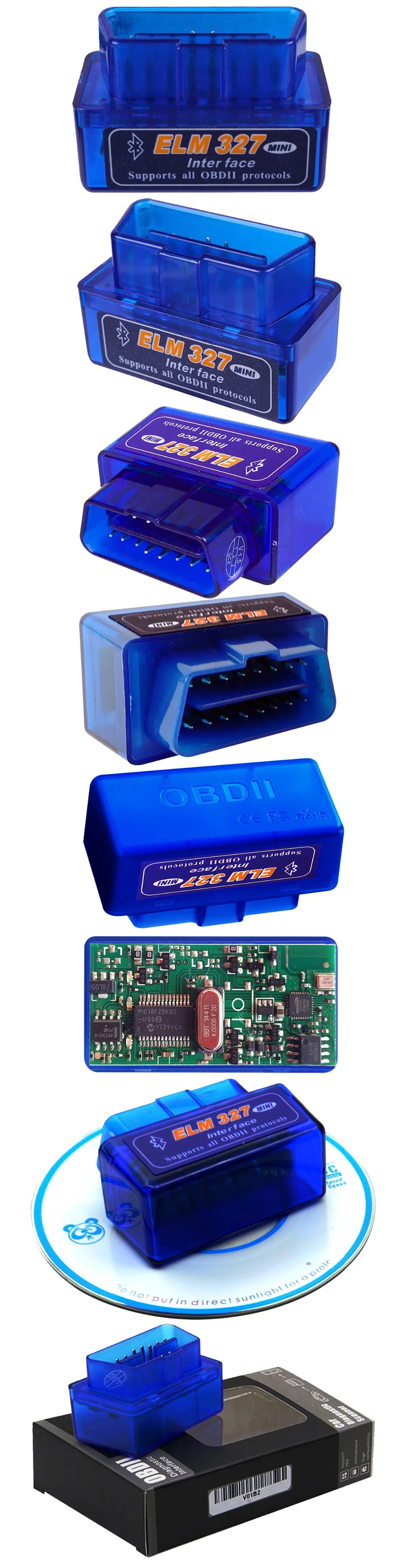 Allways автомобильный мини elm327 Bluetooth OBD2 Elm 327 V 1,5 OBD2 автомобильный диагностический инструмент сканер Elm-327 OBD адаптер