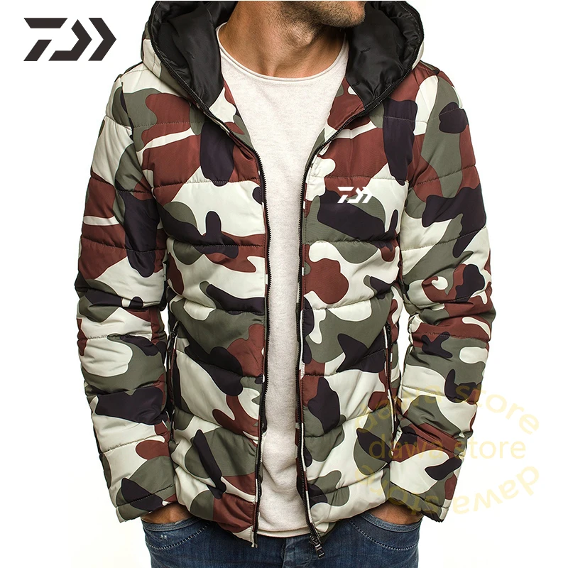 

Winter for Fishing Clothes Camouflage Fishing Jacket Men Coat Warm Casual Fishing Wear Hooded Fishing Shirt Outdoor Clothing