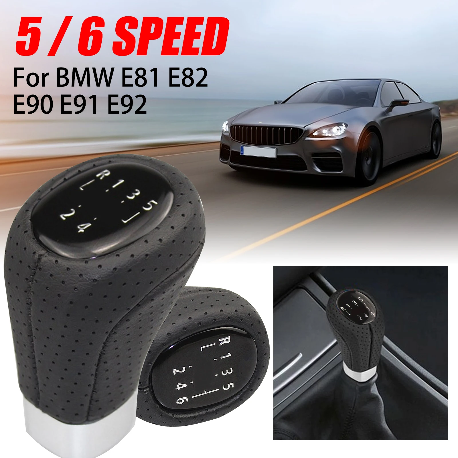 Кожаная автомобильная ручка переключения передач 5 6 скоростей Рычаг для BMW E34 E36 E38