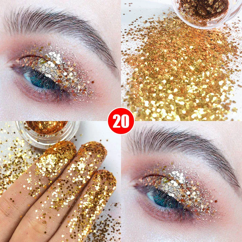 Блестящие тени для век блестки смешанный дизайн бриллиантовые яркие глаза