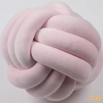 light pink Мяч-клубок Подушка с наполнением/35 см круглые автомобильные декоративные подушки украшения для дома бант узел розетка декоративная подушка для дома внутри - Цвет: light pink