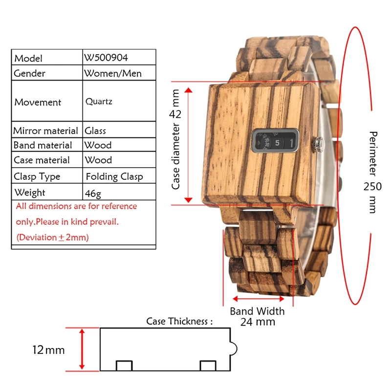 Часы наручные мужские с деревянным браслетом роскошные креативные кварцевые