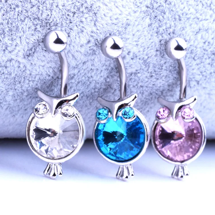 Бриллиантовая Сова циркониевое кольцо для пупка пупок популярная фотография| |