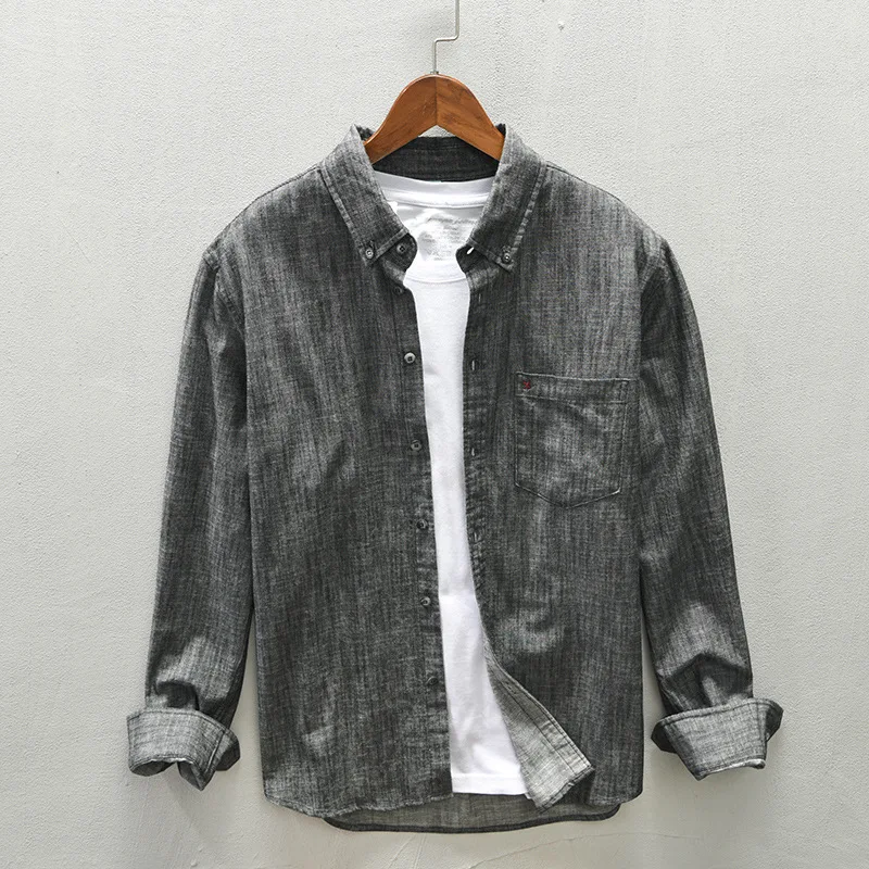 

Men Clothing 2021 Men's Autumn New Style Cotton Casual Long-sleeved Shirt Camisas Para Hombre