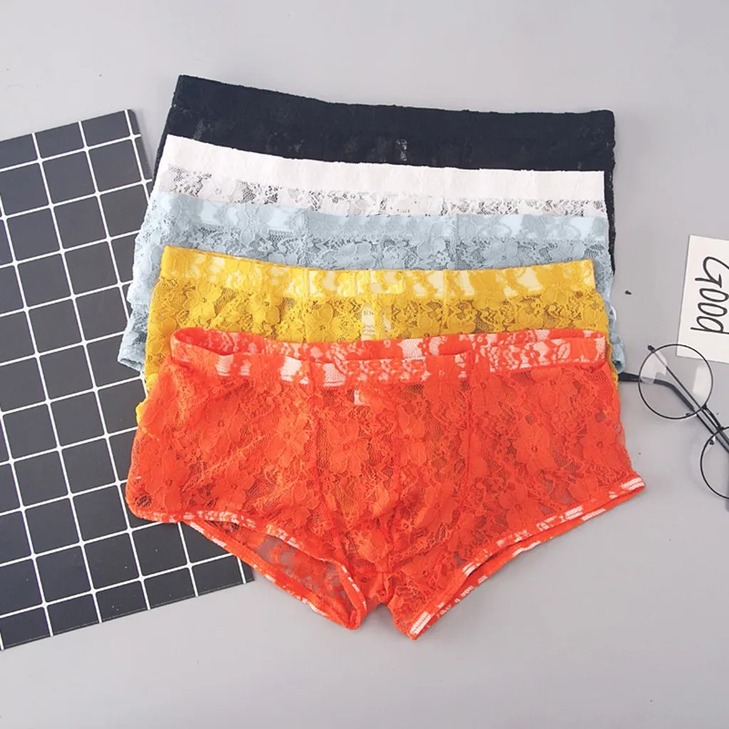 

Men's lace sexy breathable underwear fashion Intimates sexy lace underwear sports breathable soft underwear X5