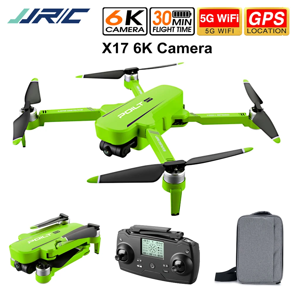 

Дрон JJRC X17, складной, GPS, WiFi, FPV, камера 6K HD на двухосевом подвесе, позиционирование оптического потока, бесколлекторный, дистанционное управление