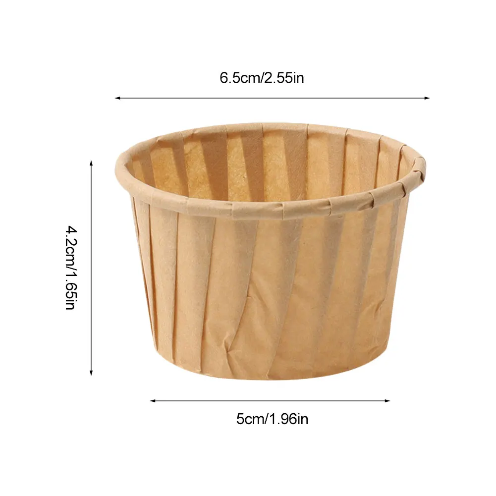 

50PCS Treated Paper Souffle Portion Cups For Measuring Cupcake Cup Baking And High Temperature Cup Household Cake Mould