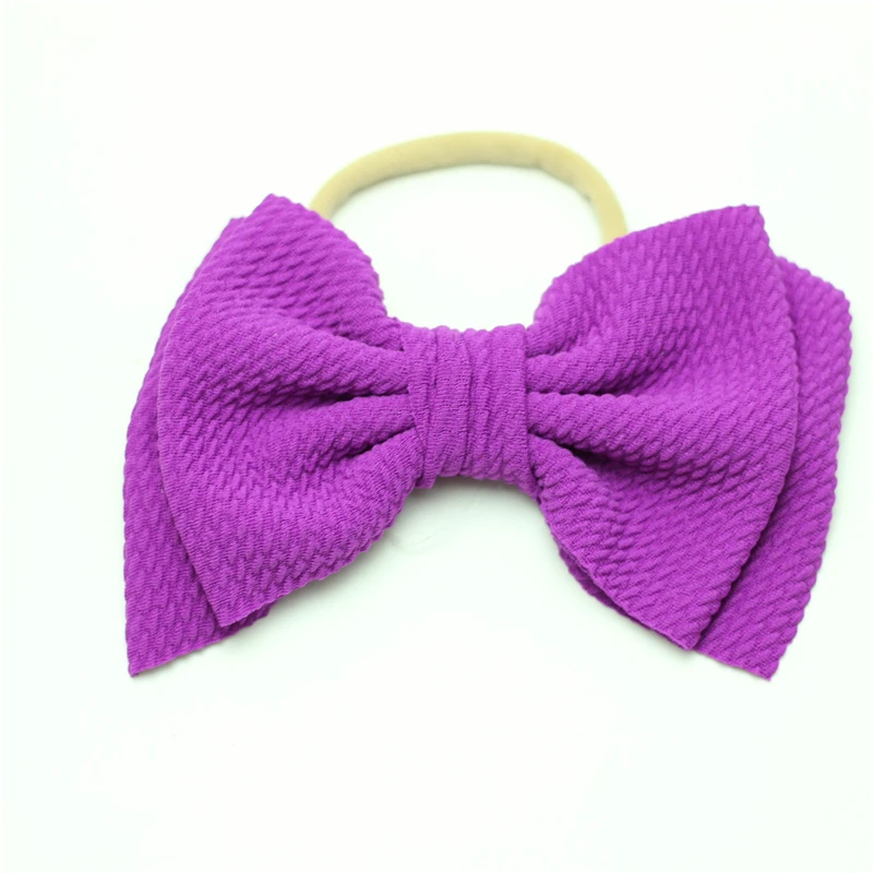 Повязка на голову с бантом для младенцев нейлоновый тюрбан большим разрезом