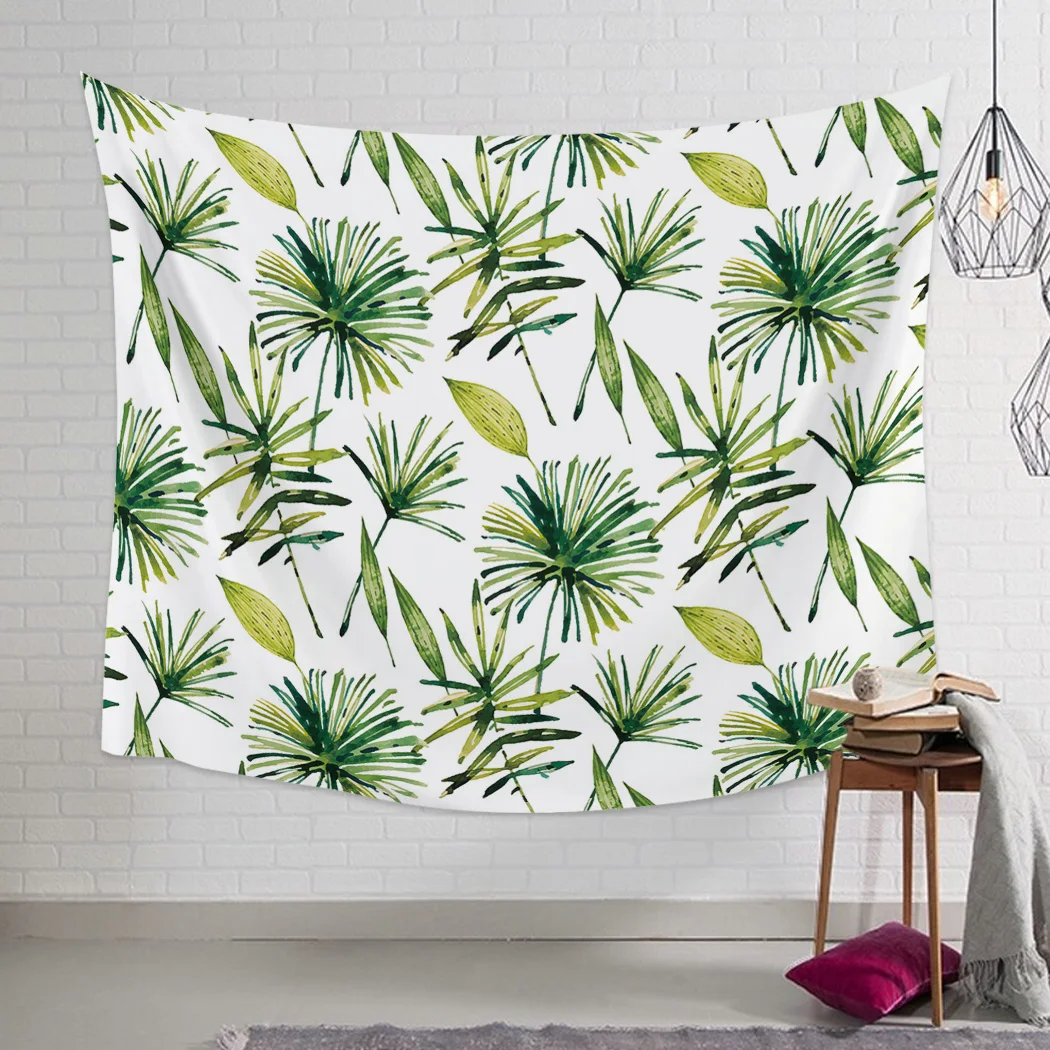Зеленый тропический настенный гобелен для спальни | Дом и сад