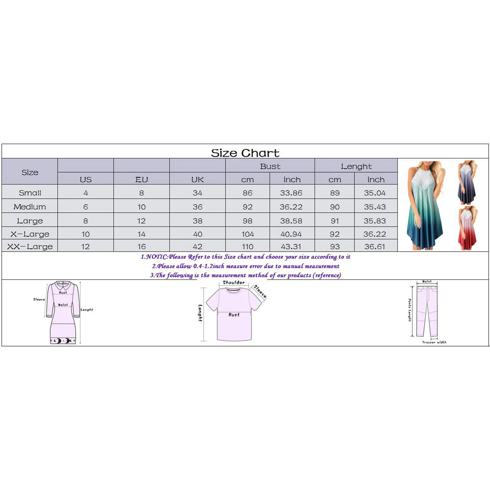 

Women Sleeveless Hollow Out Lace Patchwork Gradient Tie-dye Loose Hem Mini Dress Dresses For Women 2021