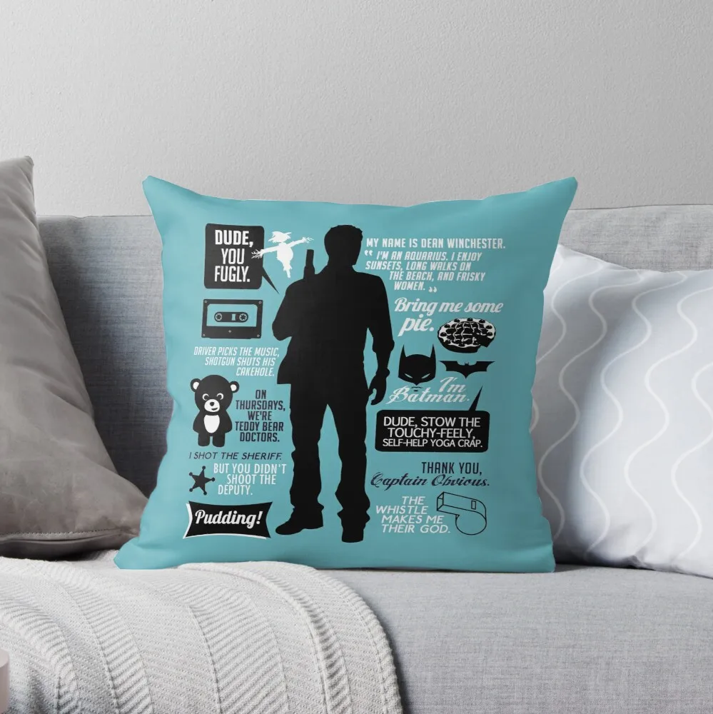 

Дин Винчестер с цитатами, наволочка для подушки, наволочка для подушки, домашний чехол, наволочка 40x40 см, 45x45 см