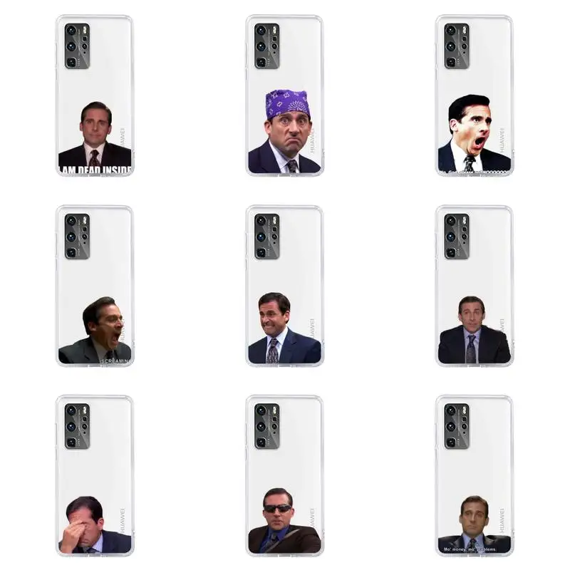 

Michael Scott The Office clear Phone Case For Huawei P40 P30 P20 Mate Honor 10i 30 20 i 10 40 8x 9x Pro Lite Transparent Cover