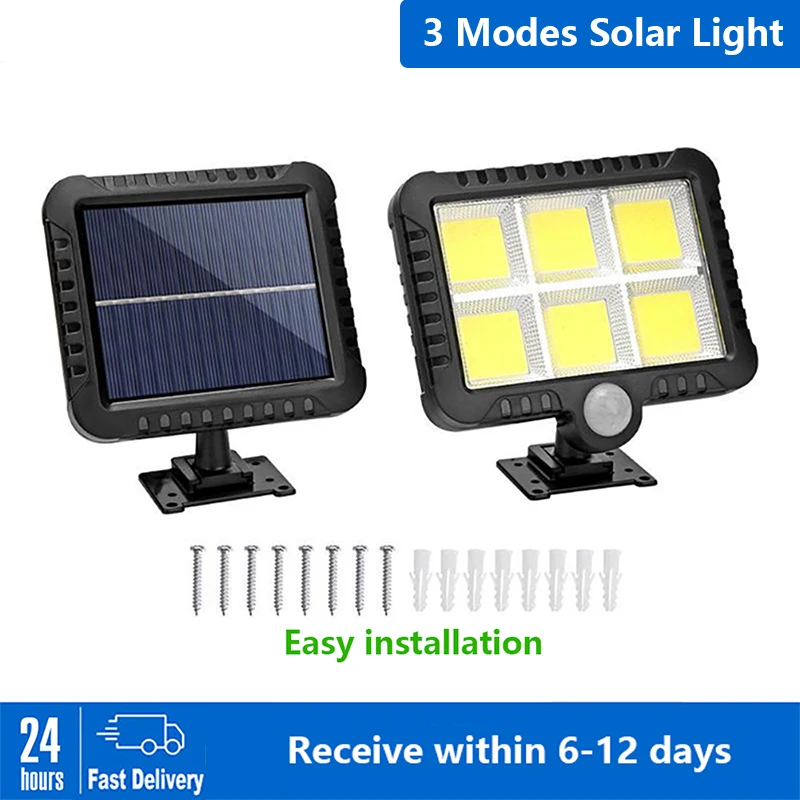 

128/108/100 COB светодиодный светильник на солнечной батарее, внешний светильник, освещение от солнца для сада, Водонепроницаемый аварийный свето...