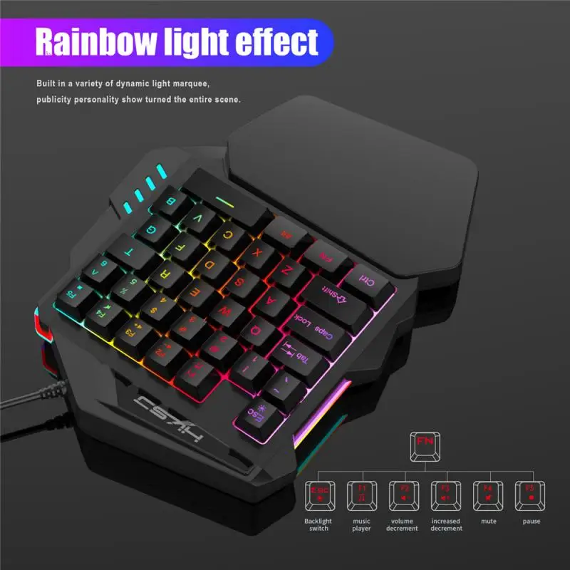Механическая игровая клавиатура V100 1 6 м RGB с одной рукой 35 синими клавишами
