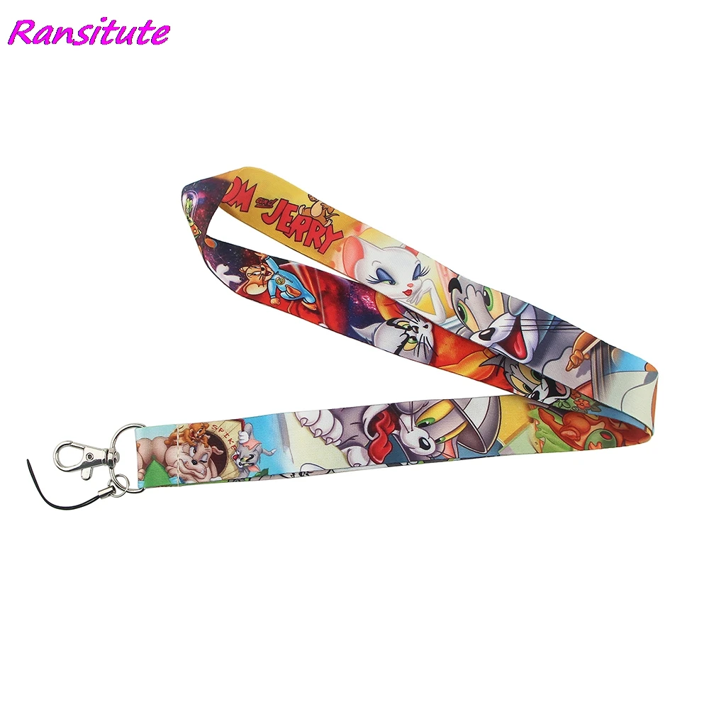 Ransitute R1638 кошка с мышонком из мультфильма шейный ремешок для ключей ID карты