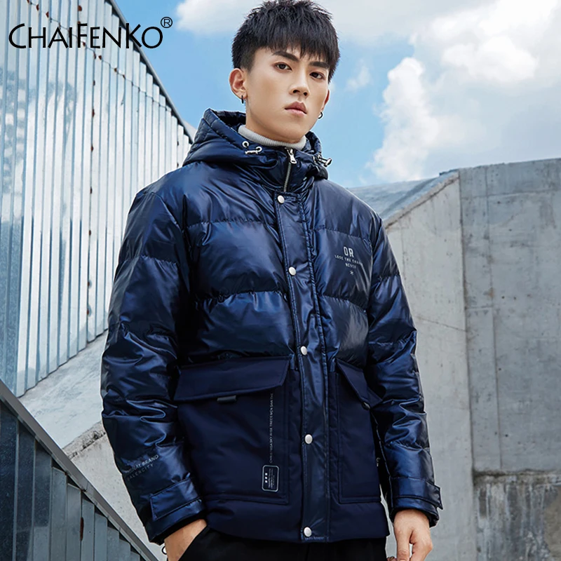 CHAIFENKO Brand Down Jacket Men Winter Warm Jacket Men Windproof Thick Hooded Windbreaker Coat Men Casual Fashion Parkas Men 3XL