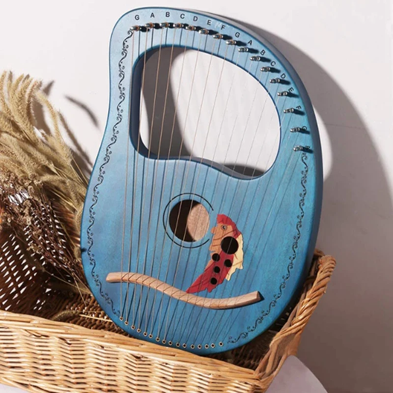 

Lyre Harp 16 String Harp Heptachord Solid Wood Lye Harp with Tuning Wrench Gift for Music Lovers Beginners