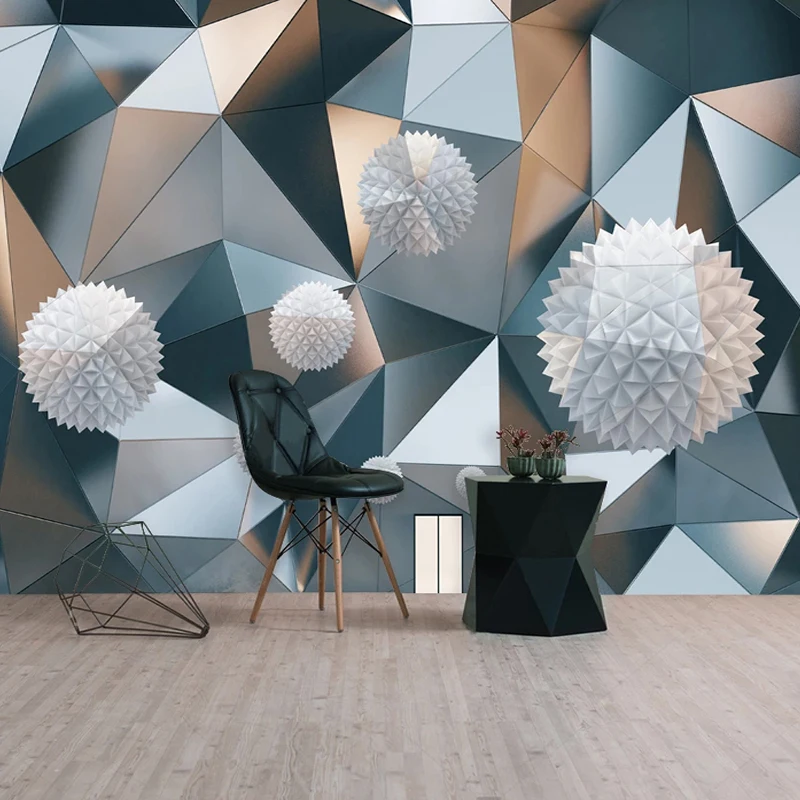 

Drop Shipping Custom Wallpaper 3D Stereo Sphere Geometric Murals Living Room TV Sofa Bedroom Creative Art Home Decor Sticker